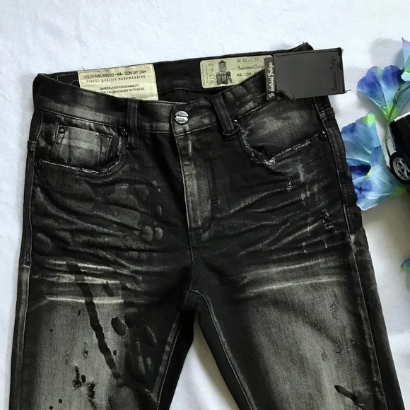 Industrial Indigo NWT Black Wash Skinny Jeans Men 32/32 - Picture 5 of 11